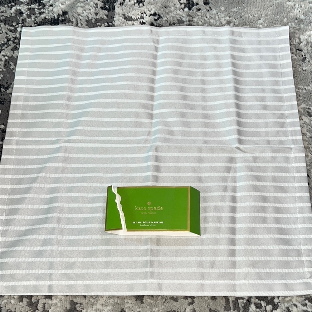 Kate Spade Green Box with White Striped Cloth